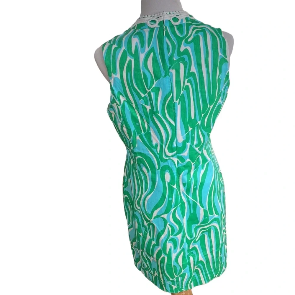 Lilly Pulitzer Green & White Sleeveless Printed Midi Dress - Picture 4 of 6